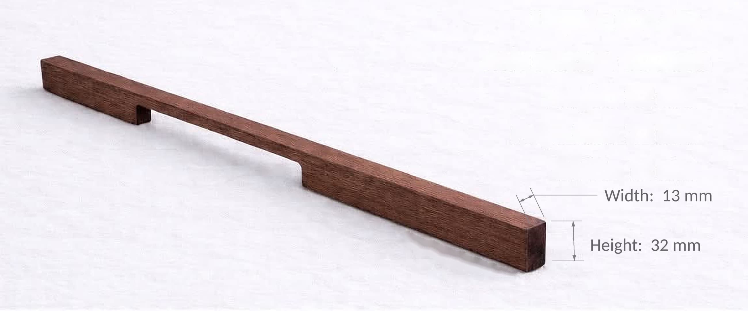Cross section of the 13mm Oak Cut-Out Handle